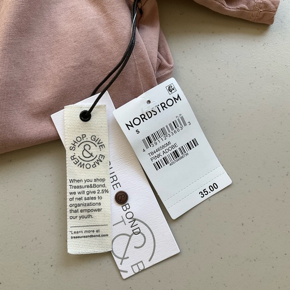 Treasure & Bond T Shirt Womens Small Pink Blouse Distressed Crewneck Oversized - Picture 4 of 7